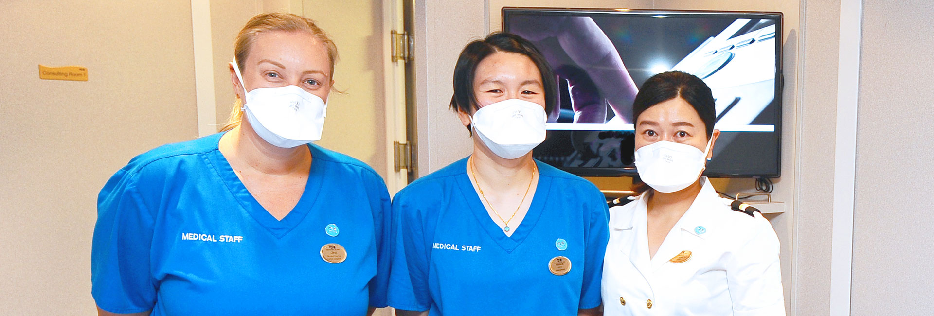 Cruise ship medical team: nurses and doctor